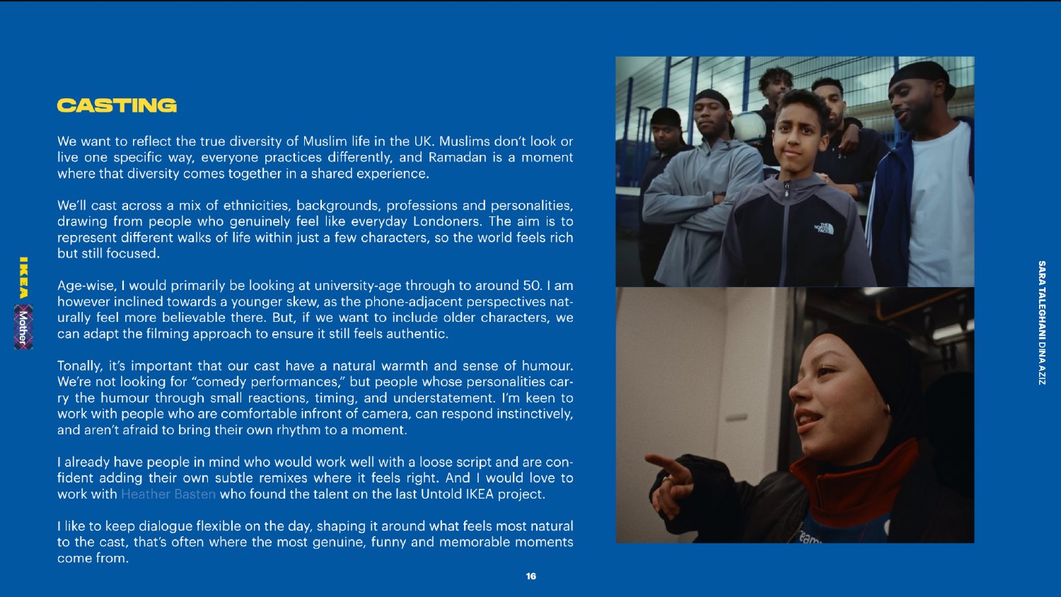 Casting page showing a diverse range of Muslim character references