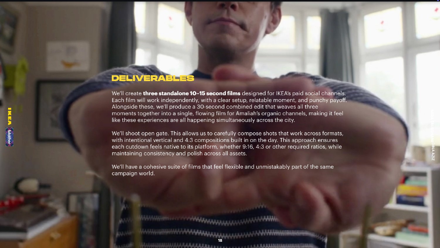 Deliverables page for standalone short social films