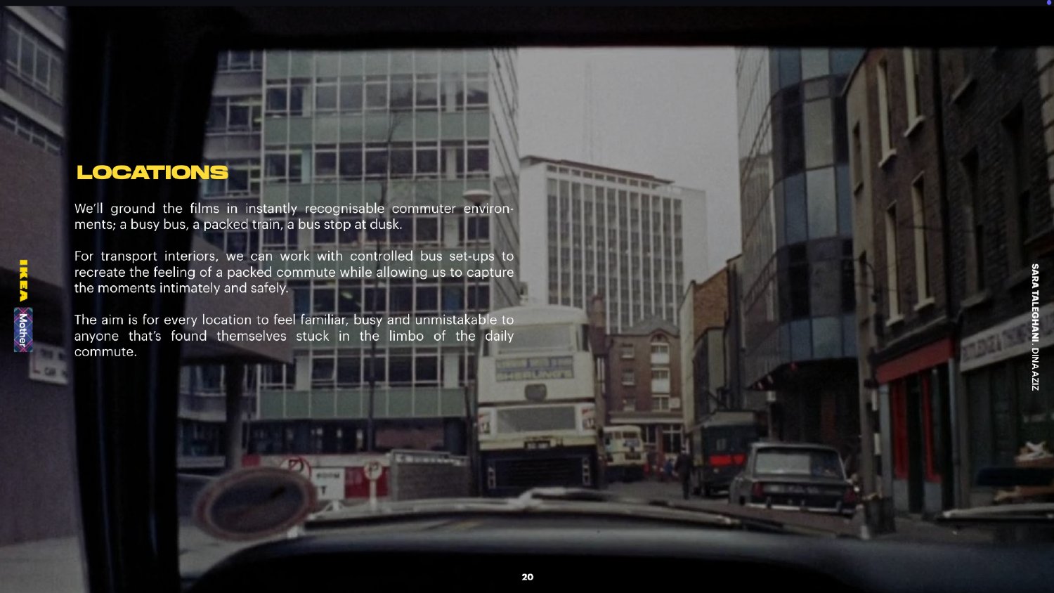 Locations page showing recognisable commuter environments
