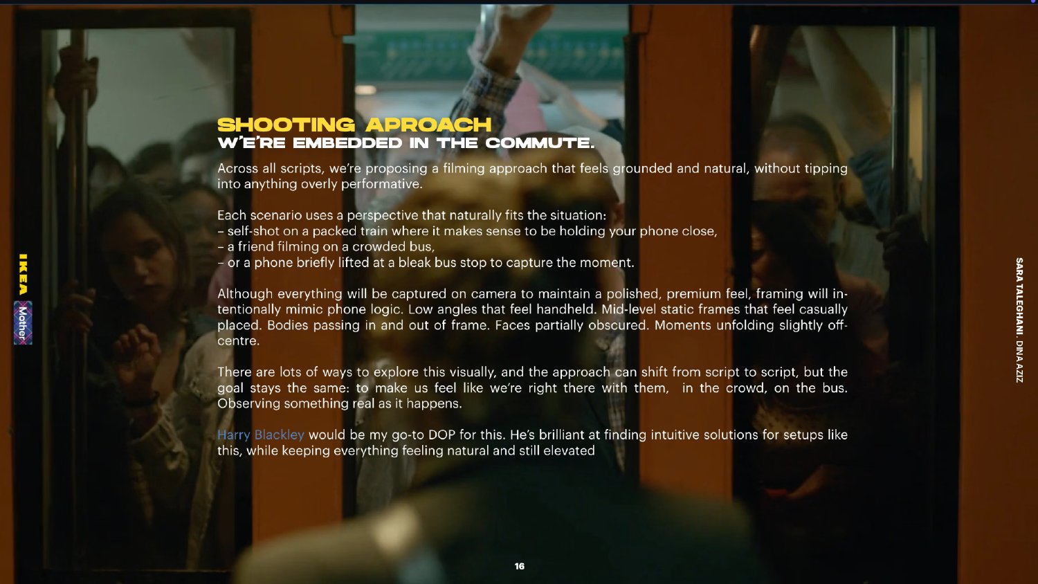 Shooting approach page describing embedded natural camera perspectives