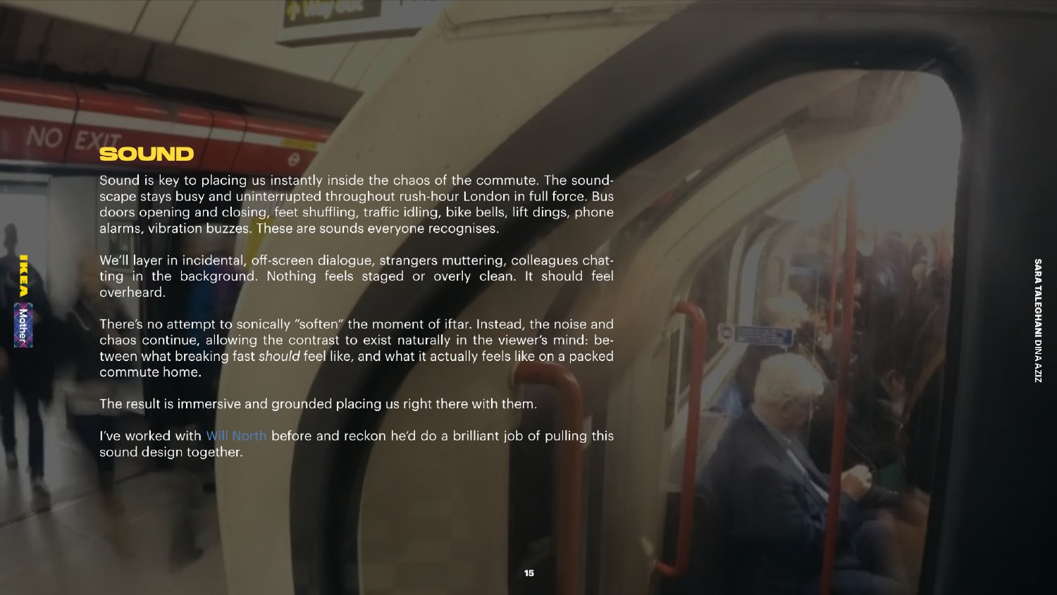 Sound direction page for the IKEA Ramadan commuter campaign
